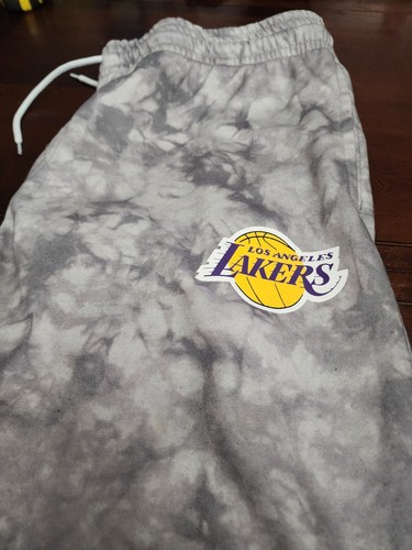 Los Angeles Lakers NBA Basketball Sweatpants Grey Tie Dye - Men's 2XL - Picture 6 of 9