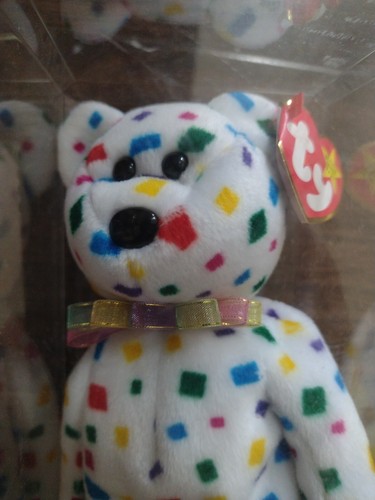Vtg Ty 2k Millennium Confetti Beanie Baby Retired - Picture 2 of 16