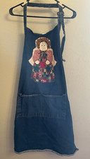 Vintage Style Denim Apron Angel Pockets Cooking Kitchen Patchwork Quilt Cotton