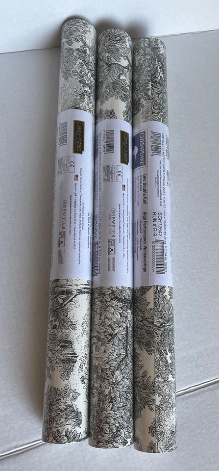 Papel pintado Chesapeake Brewster SCH12542 Spinney negro para toile 3 rollos dobles NUEVO leer Foto 3 de 4