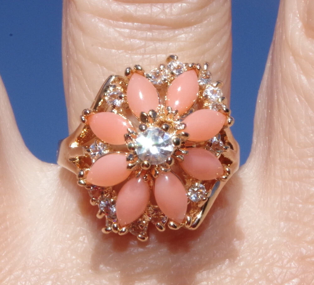 Pink coral ring deals