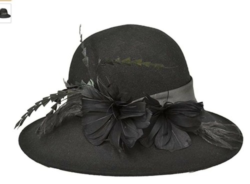 Feather Embellished Wool Cloche Hat | eBay