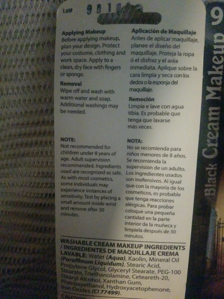 Lote de 3 Rubíes 33574 Zombie Esqueleto Negro Crema Maquillaje Halloween Pintura Facial. Foto 3 de 3
