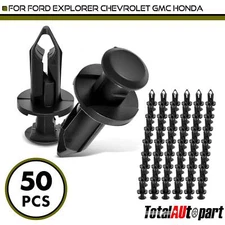 50Pcs Bumper Retainer Clips Push-Type with Closed End for  Ford Chevy 8mm Nylon