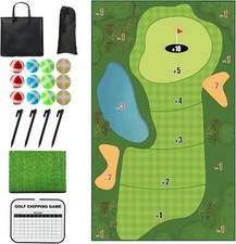Golf Chipping Game Mat Toy Set Indoor Outdoor Golf Training Tool for Kid Adults