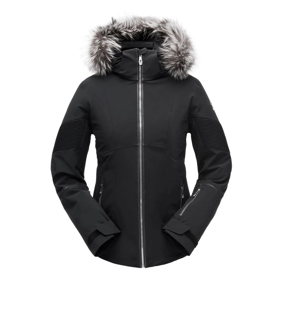 NWT SPYDER DIABLA 8 M/L Silver Black Coat SKI Winter Jacket Hood eBay