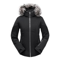 Nwt Spyder Diabla 8 M/l Real Silver Fox Fur Black Coat Ski Winter Jacket Hood