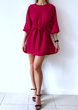 NEW! Gorgeous ZARA pink dress (front/back tie), Size S-M