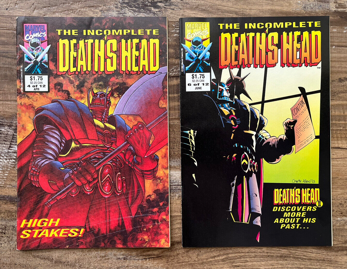 Vintage Marvel Comics The Incomplete Death’s Head # 4 And #6 1993