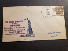 Destroyer USS FOX DD-234 Naval Cover 1934 STATUE of LIBERTY Cachet Provincetown