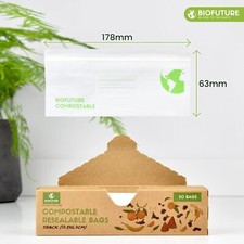 BioFuture Compostable Snack Bags 50ct – Resealable Leakproof BPA-Free EN13432