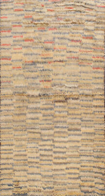 Contemporary Moroccan Oriental Area Rug Modern Handmade Plush Wool Carpet 6x9 ft
