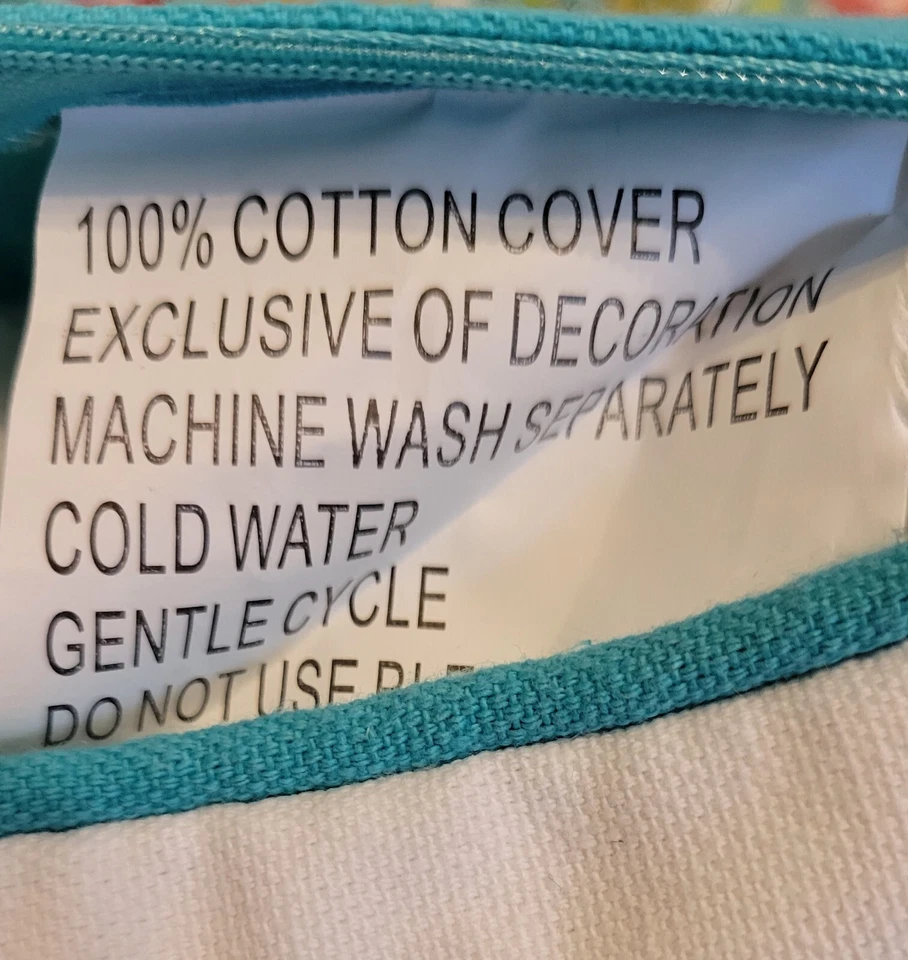 Funda de Almohada CREWEL Bordada Suroeste 18x15 Turquesa "Sigue Corazón" Flechas Foto 3 de 4