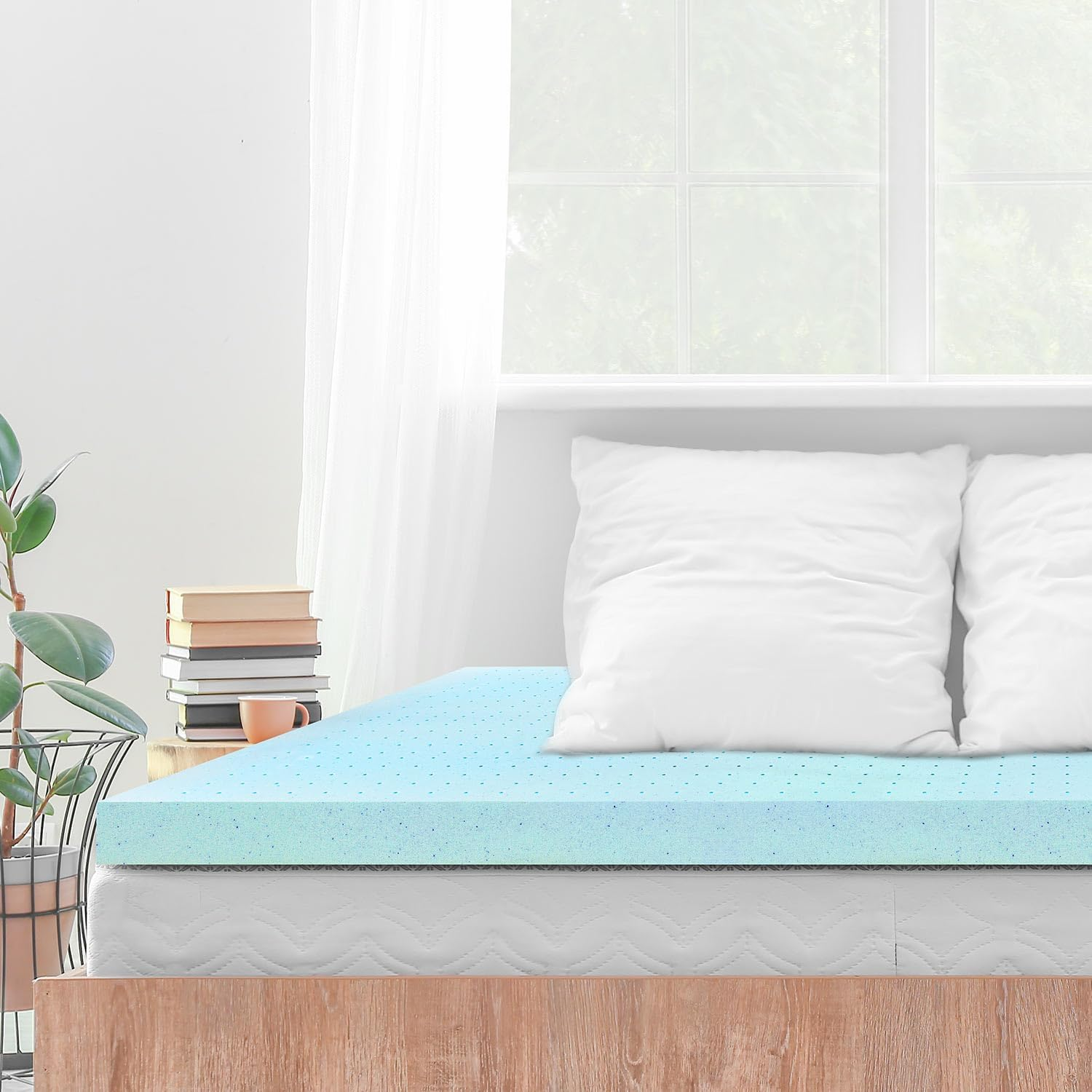 Mattress Topper Queen, 3 Inch Gel Infused Memory Foam Mattress Topper, Queen Siz-image