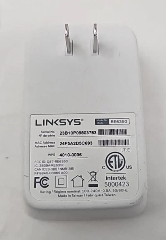 Linksys RE6400 Wireless WiFi Extender AC1200 Dual Band Repeater Signal Booster - Image 3 of 4