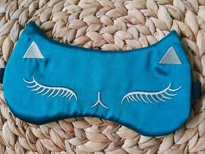 NEW! Imitation Silk Sleep Mask Green Cute Features