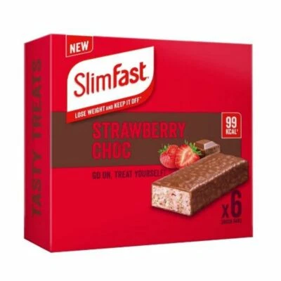 SlimFast Strawberry Chocolate Snack Bar 2 Boxes Tasty Treat Weight Dieting Loss