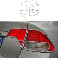 For Honda Civic 8th 2006-2010 2011 Chrome Rear Fog Light Exyelid Molding Frame