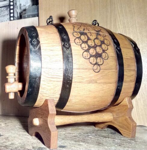 Barril de vino 5L barril de madera de roble barril dispensador de whisky madera - Imagen 3 de 8