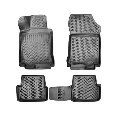 Fußmatten Gummimatten 3D Antirutsch Für Renault Gummi TPE Schwarz 4tlg
