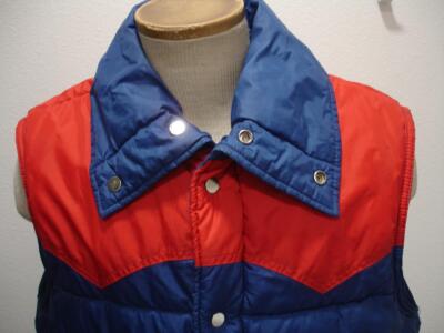 Men's L Vtg 1970's JC Penney Western Snap Vest Jacket Puffer