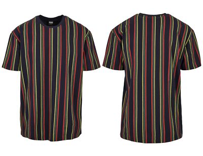 Urban Classics Herren T-Shirt Tee Printed Oversized Retro Stripe Oberteil Übergr