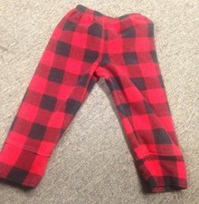 authentic BASS PRO SHOPS PLAID PAJAMA PANTS BOY'S 18M RED W/ BLACK very soft PJS