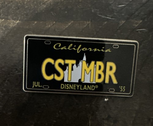 Disney License Plate Pin California Cast Member Disneyland July ‘55 CST MBR - Picture 1 of 5