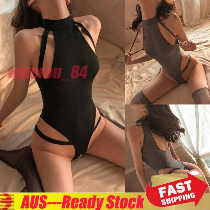 Women Sexy Lingerie Crotchless Babydoll Bodysuit Nightwear Sleepwear Underwear