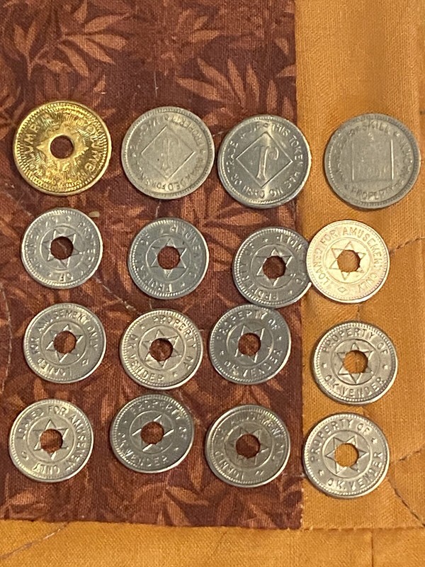 VIntage Arcade TOKENS Awarded For Skill No Cash Or Trade Value Various Lot of 16