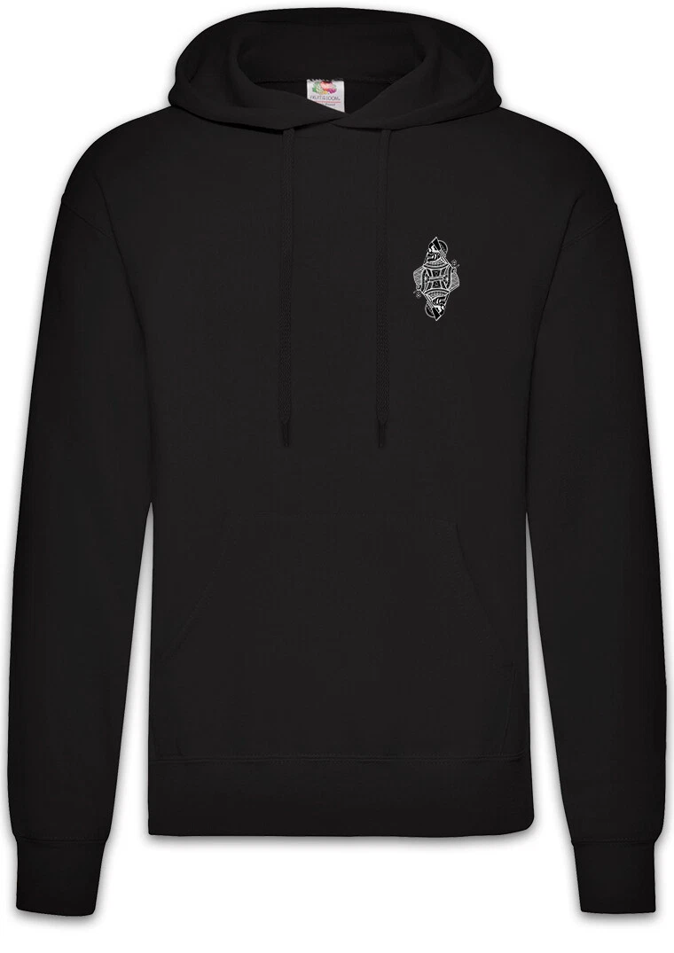 Queen of Skulls Hoodie Pullover Tattoo Oldschool Poker Black and White