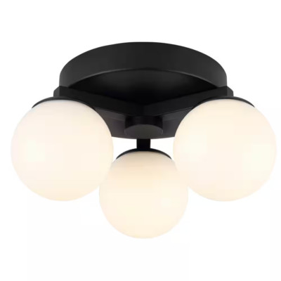 Canarm Nylah 11 in. 3-Light Matte Black Integrated LED Flush Mount LCW233A03BK