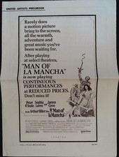 Man of La Mancha Pressbook 1972 Peter O'Toole, Sophia Loren