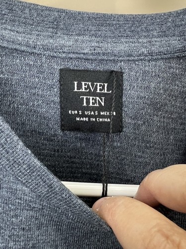 Level Ten Men's Small Knit Long Sleeve Crew Neck Pullover Shirt Gray Blue NWT - Picture 3 of 4