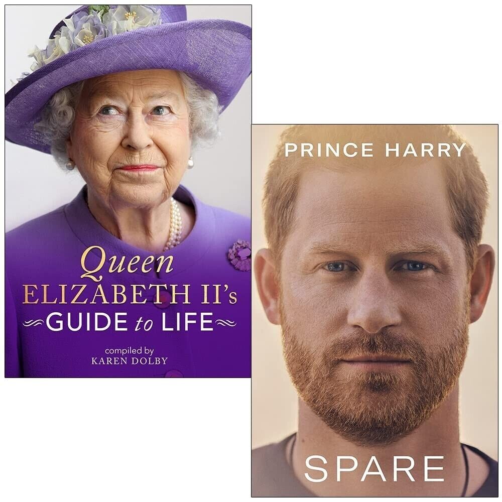 Spare Prince Harry Duke of Sussex,Queen Elizabeth II's Guide to Life 2 Books Set