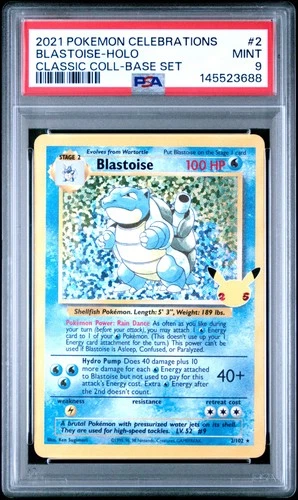 2021 POKEMON CELEBRATIONS CLASSIC COLL #2 BLASTOISE-HOLO PSA 9