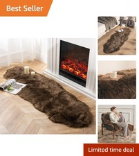 Ashler Faux Fur Rug, Fluffy Shaggy Area Rug Ultra Soft 2 x 6 Feet Sheepskin F...