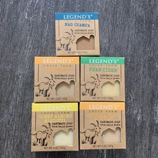 Legend Creek Farm Handmade Goat Milk Soap 5 Oz Lot of 5 Variety Pack Soaps New