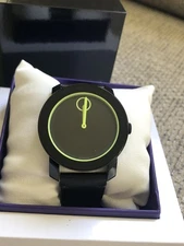 Movado BOLD Leather Strap Watch Retail $600