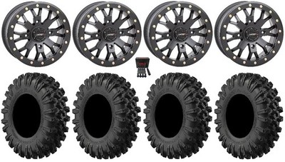 System 3 SB-4 Black (4+3) 14'' Wheels 30'' MotoRavage XL Tires RZR Turbo S / RS1
