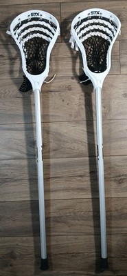 STX Stallion 6000 Lacrosse Stick 27'' White Black Silver - Set of 2 - MINT COND 