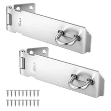 2 Pcs 5 Inch Stainless Steel Door Lock Hasp Latch, Extra Thick Clasp with Screws