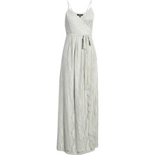 Lulus Lovely in Lace Embroidered Wrap Maxi Dress Gown Small NWT