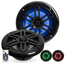 BMRGBBK 250W RMS 6.5" 2-Way Coaxial Marine Speakers w/ Multi-Color LED Lighting
