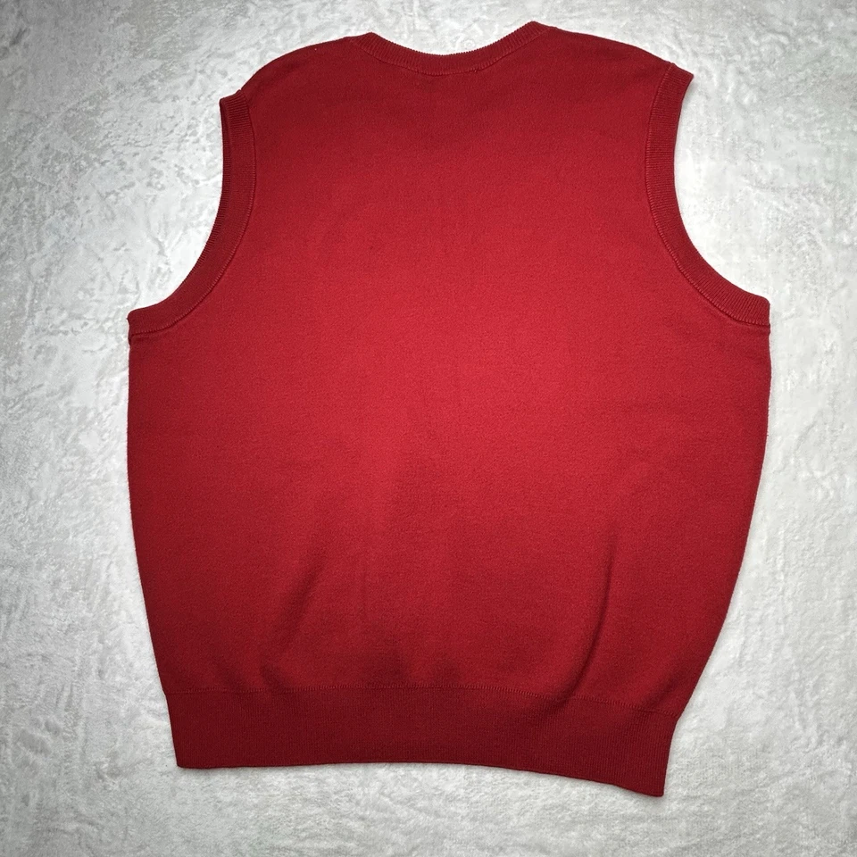 Suéter Chaleco Pullover de Golf Cypress Links Para Hombre Grande Rojo Cuello en V Sin Mangas Foto 2 de 4