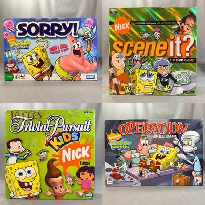 SpongeBob SquarePants Board Game Lot. Sorry Operation Trivial Pursuit Scene It