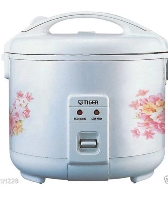 &+ TIGER Electric Rice Cooker and Steamer 10 Cups Floral JAZ-A18U OPEN BOX