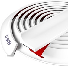 Shower Threshold Water Dam Barrier - Versatile, Silicone 59 In/ 1.5M, White