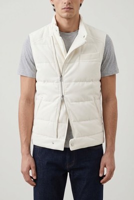 BRUNELLO CUCINELLI MEN'S WHITE DOWN QUILTED VEST MSRP $3625