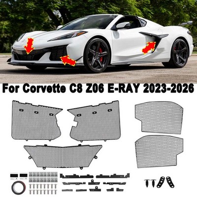 5X For C8 Z06 E-Ray 23-26  Front Grill Radiator Guards Side Intake Mesh Grille